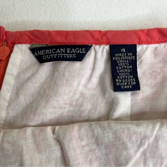 American Eagle Outfitters AEO Floral Lined Front Tie Coral Skirt Pockets Women 4 - Picture 9 of 13
